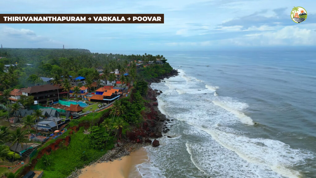 thiruvananthapuram to varkala to poovar 3 day itinerary with cliffs beaches backwater cruise costs and stays