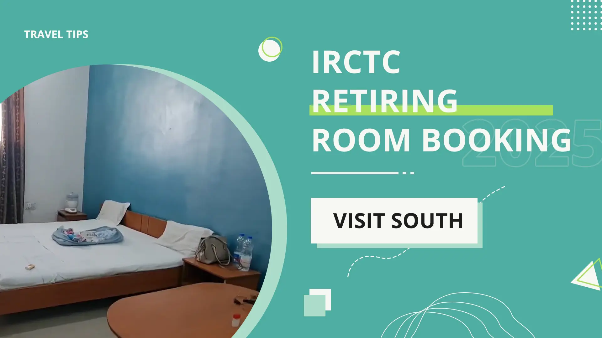 IRCTC Retiring Room corridor with AC rooms and signage inside a major Indian railway station.