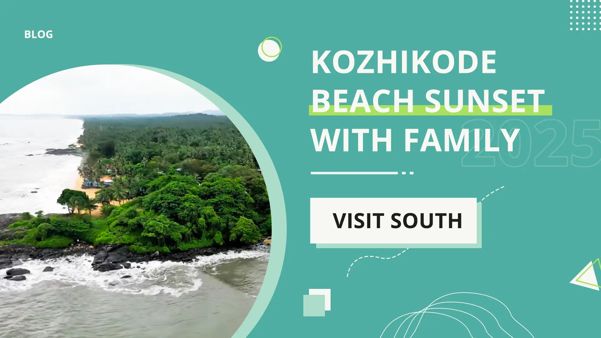 Family walking along the Kozhikode Beach promenade at sunset