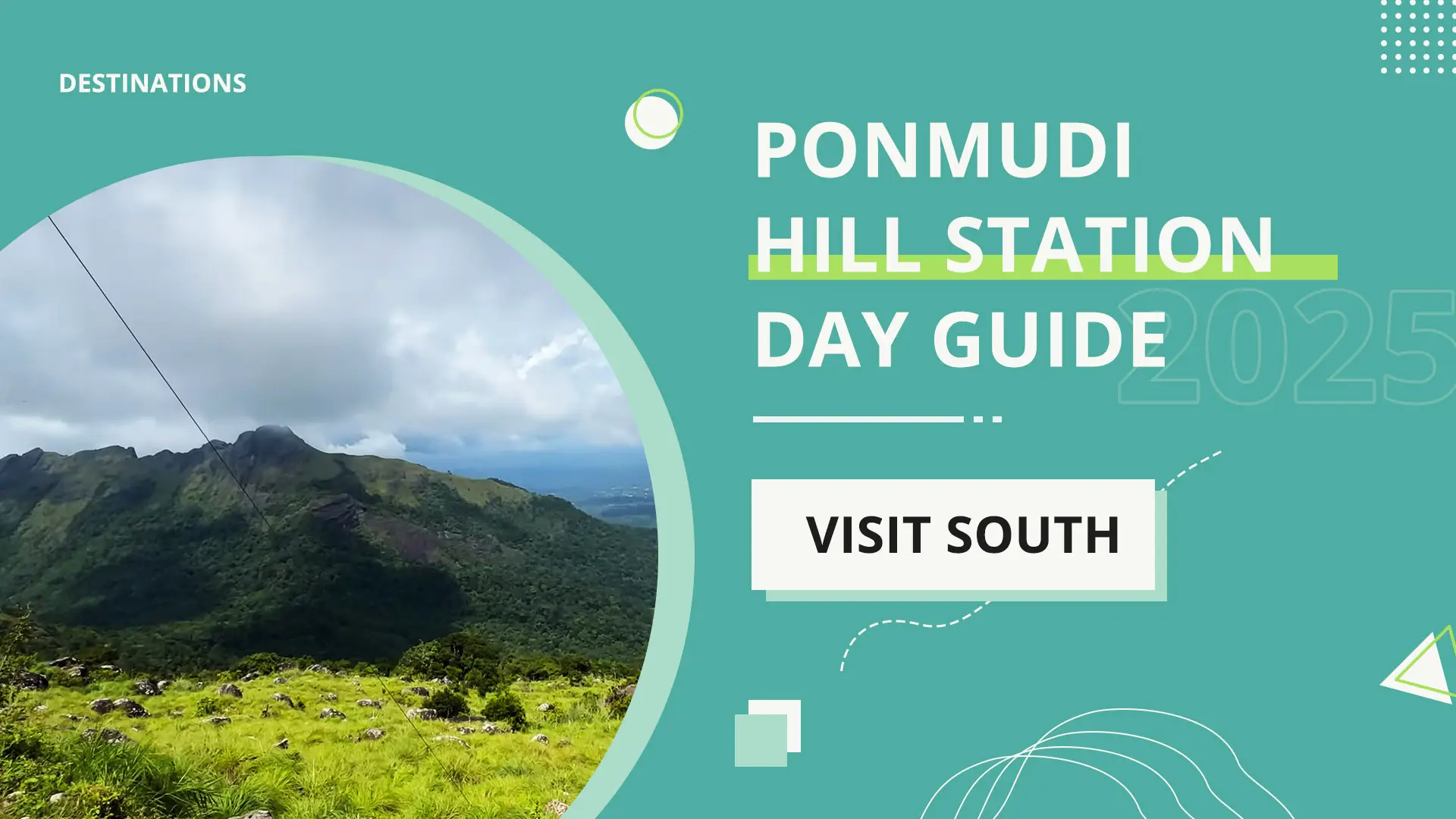 Misty Ponmudi hilltop in Kerala with rolling grasslands