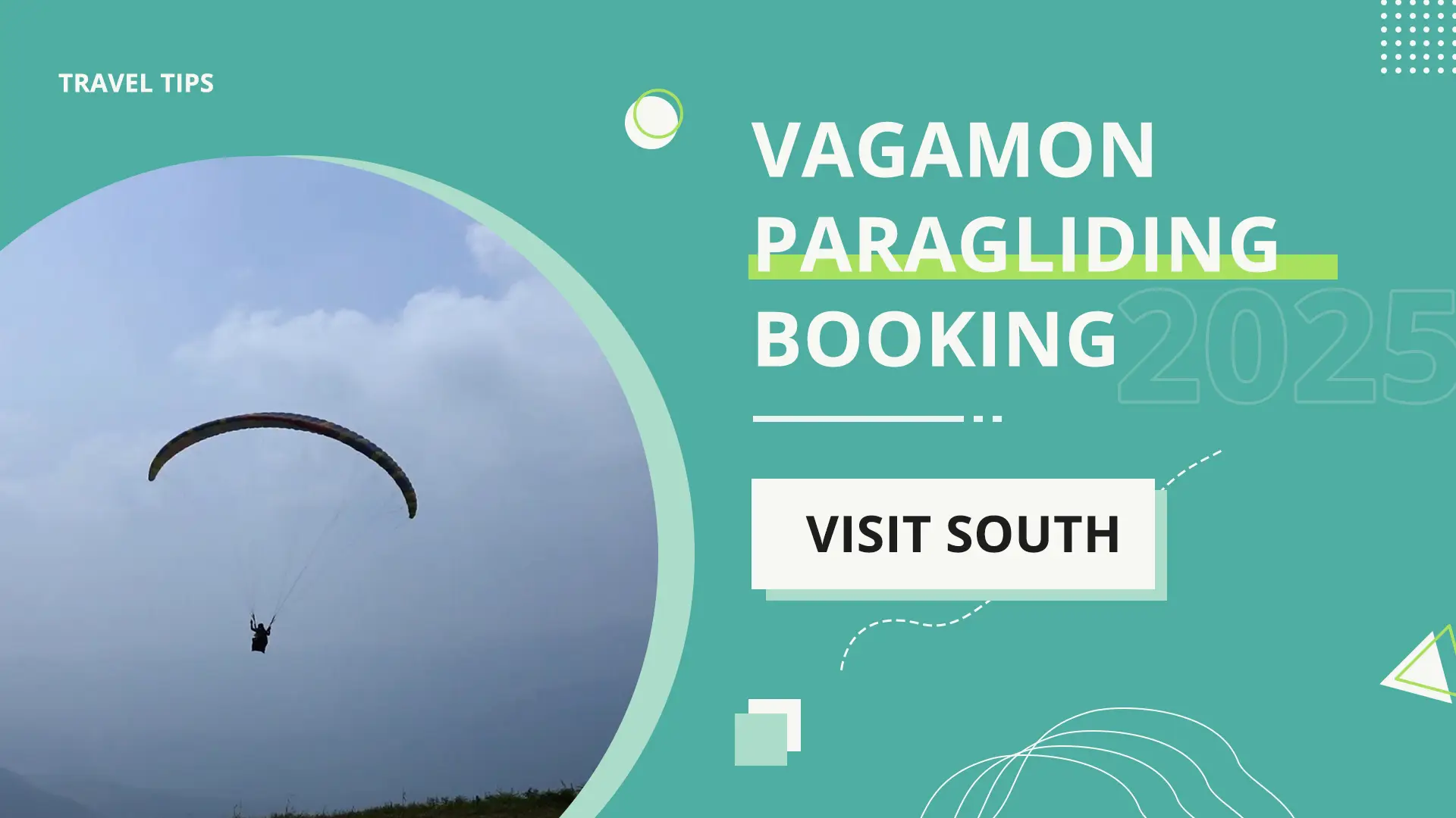 Tandem paragliding take‑off at Vagamon meadows in Kerala with pilot and passenger running before lifting into clear morning wind